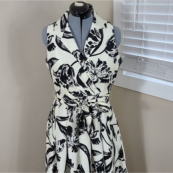 Jessica Howard Black and White Floral Midi Dress - Picture 2 of 16